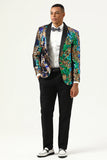 Sparkly Dark Green Sequins Men's Formal Blazer
