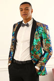 Sparkly Dark Green Sequins Men's Formal Blazer