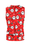 Red Snowman Printed 3 Piece Christmas Party Men's Suits