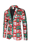 Red and Green 3 Piece Christmas Party Men's Suits