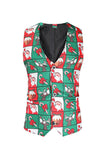 Red and Green 3 Piece Christmas Party Men's Suits