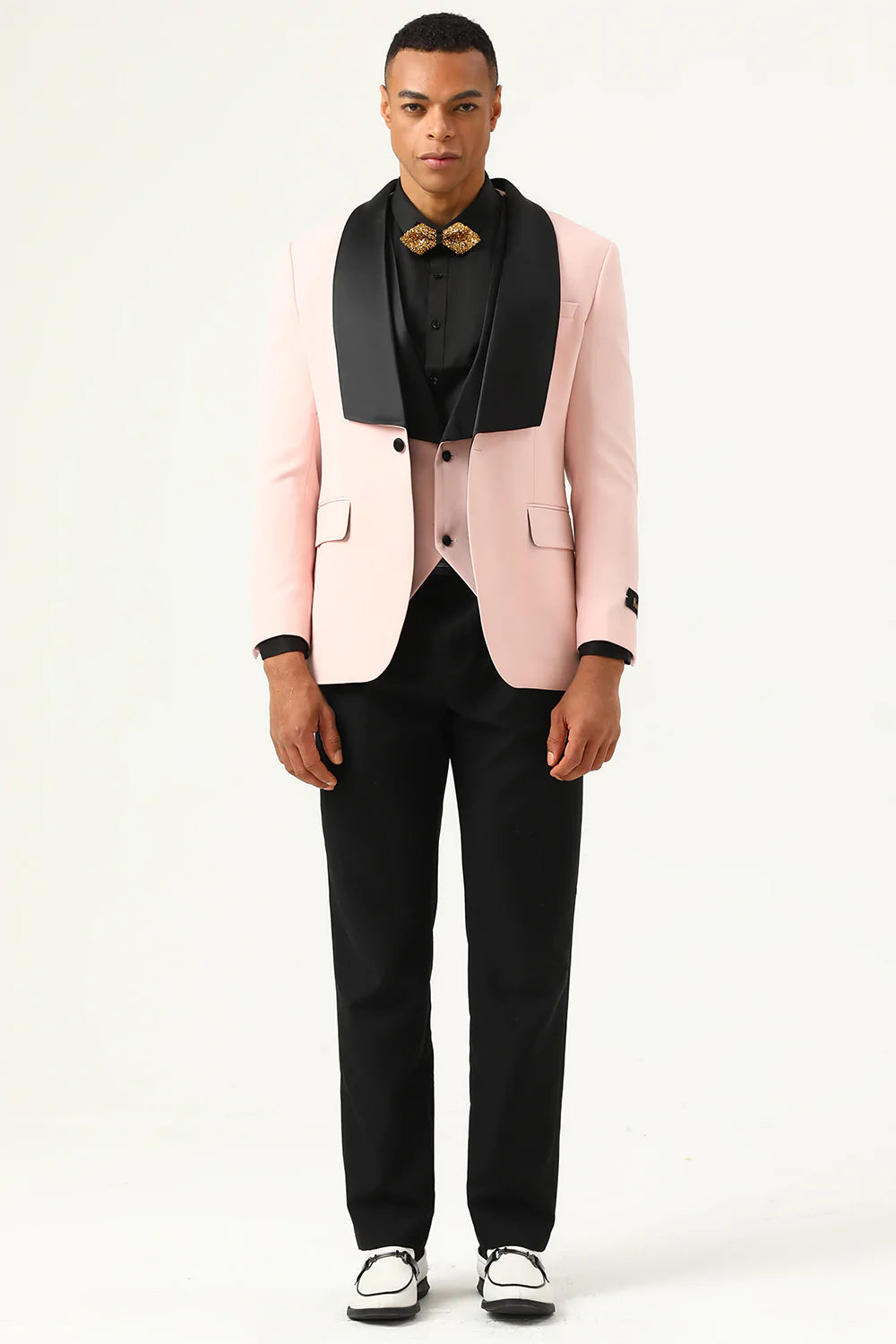 Pink Shaw Lapel 3 Piece Men's Formal Suits