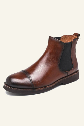 British Middle Top Men's Chelsea Leather Boots
