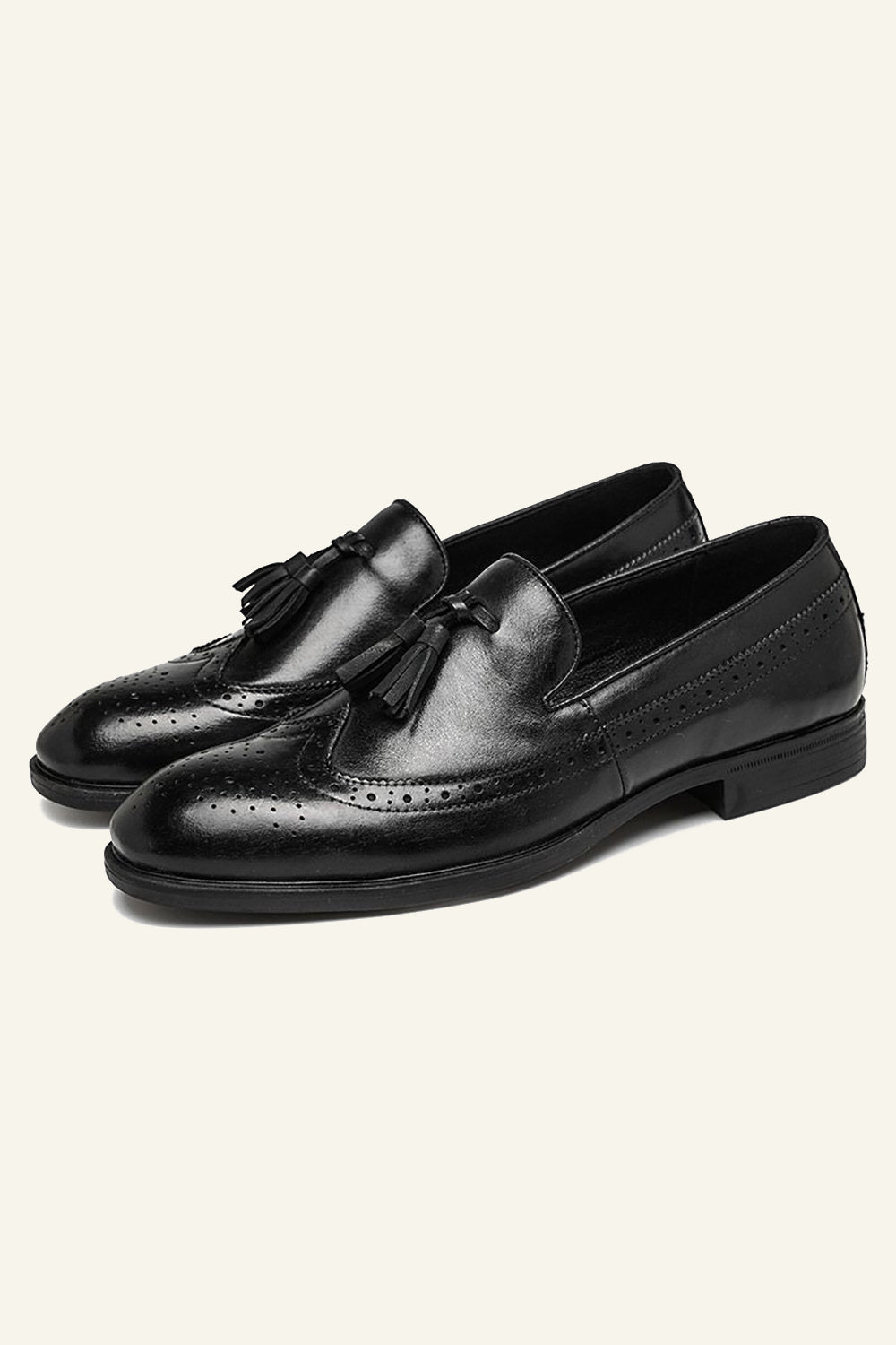 Men's Shallow Black Tassel Shoes