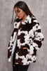 Load image into Gallery viewer, White Cow Pattern Midi Faux Fur Shearling Coat