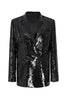 Load image into Gallery viewer, Sparkly Black Sequins Longline Oversized Formal Blazer For Women