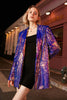 Load image into Gallery viewer, Sparkly Purple Sequins Oversized Longline Formal Blazer For Women