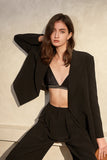 Black Asymmetrical Oversized Formal Blazer For Women