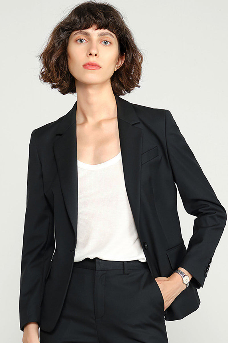 Load image into Gallery viewer, Black Notched Lapel Single Breasted Women Party Blazer