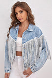 Blue Denim Jacket with Fringes