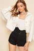 Load image into Gallery viewer, White Cropped Denim Button Jacket