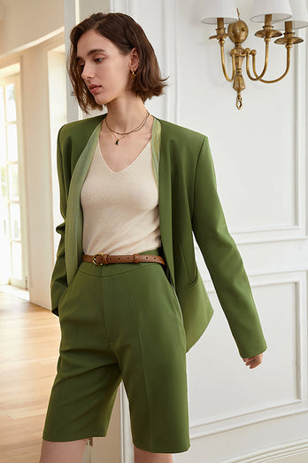 Green Oversized Formal Blazer For Women