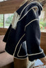 Load image into Gallery viewer, Black Scarf Neck Wool Peacoat with Tassel