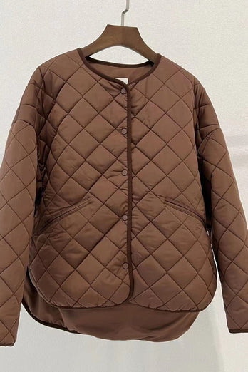 Black Quilted Cropped Women Puffer Jacket