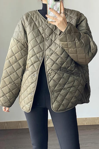 Black Quilted Cropped Women Puffer Jacket