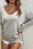 Grey Long Sleeves Oversized Knitted Sweater