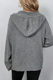 Grey Hooded Knitted Oversized Sweater Cardigan