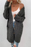 Black Knitted Long Sweater Cardigan