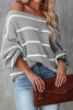 Load image into Gallery viewer, Blush Off the Shoulder Striped Oversized Sweater