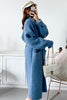 Load image into Gallery viewer, Blue Long Knitted Oversized Women Sweater Cardigan with Belt