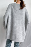 Blue Long Sleeves Oversized Pullover Sweater