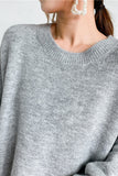 Blue Long Sleeves Oversized Pullover Sweater