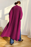 Fuchsia Oversized Long Knitted Sweater Cardigan