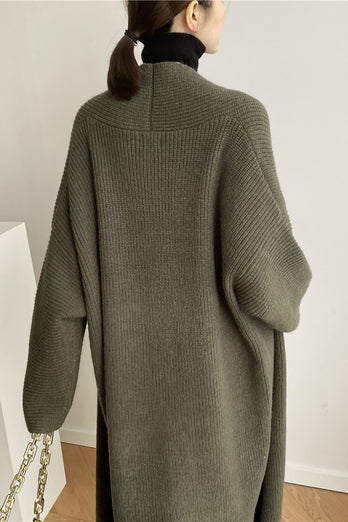 Fuchsia Oversized Long Knitted Sweater Cardigan