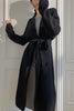 Load image into Gallery viewer, Black Long Knitted Sweater Cardigan with Belt