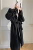 Load image into Gallery viewer, Black Long Knitted Sweater Cardigan with Belt