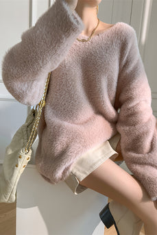 Pink Seahorse Hair Pullover Sweater