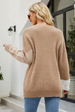 Apricot Patchwork Knitted Pullover Sweater