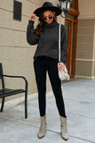 Black Knitted High Neck Pullover Sweater