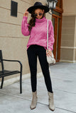 Black Knitted High Neck Pullover Sweater