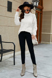 Black Knitted High Neck Pullover Sweater