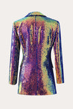 Sparkly Purple Sequins Formal Women Blazer