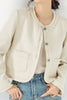 Load image into Gallery viewer, OffWhite Tweed Cropped Fringed Women Jacket
