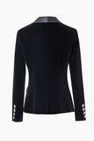 Black Shawl Lapel Velvet Women Blazer