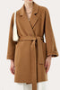 Load image into Gallery viewer, Black Notched Lapel Midi Women Wool Coat with Belt