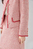Load image into Gallery viewer, Pink Tweed Shawl Lapel Women Cropped Coat