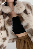 Khaki Shawl Lapel Midi Faux Fur Shearling Coat