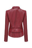 Notched Lapel Apricot Detachable Zipper Short Jacket