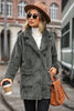 Load image into Gallery viewer, Grey Mid Length Notched Lapel Fleece Coat