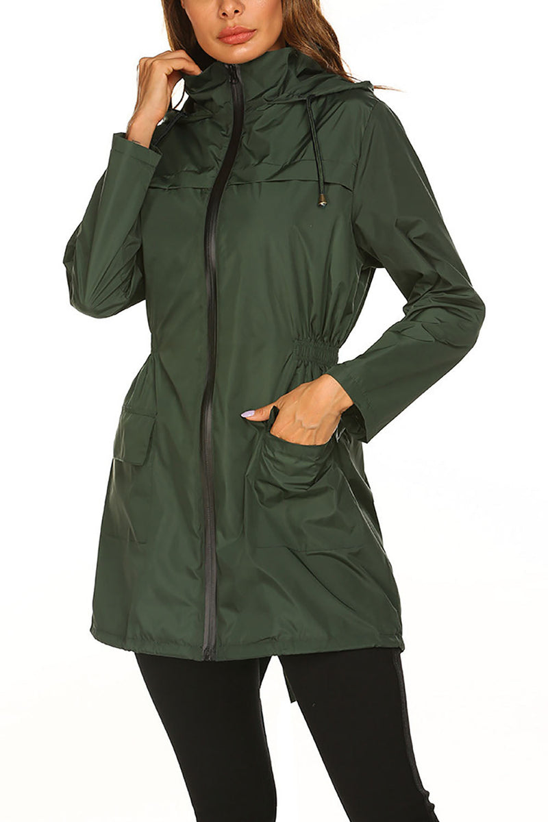 Load image into Gallery viewer, Casual Slim Zipper Long Sleeve Army Green Bomber Jacket Waterproof Coat