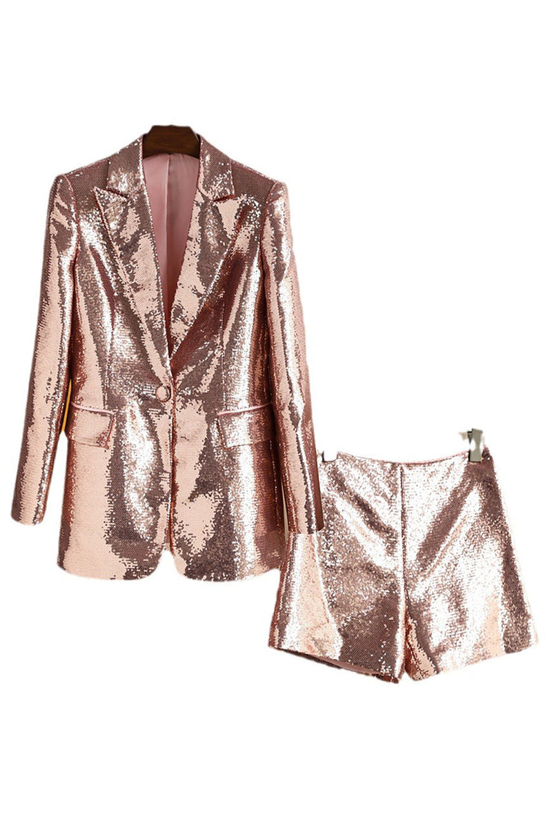 Load image into Gallery viewer, Sparkly Champagne Sequins 2 Piece Women Suits
