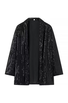 Sparkly Black Shawl Lapel Sequins 2 Piece Women Formal Suits