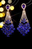 Royal Blue Rhinestone Stud Earrings