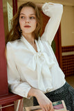 White Silk Button Down Women Blouse