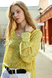 Yellow Floral Oversized Silk Women Blouse