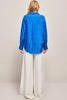 Load image into Gallery viewer, Royal Blue Oversized Button Down Women Blouse